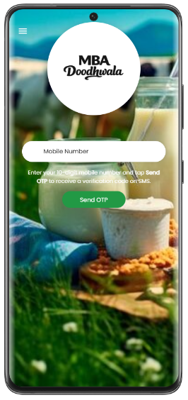 MBA Doodhwala app screen