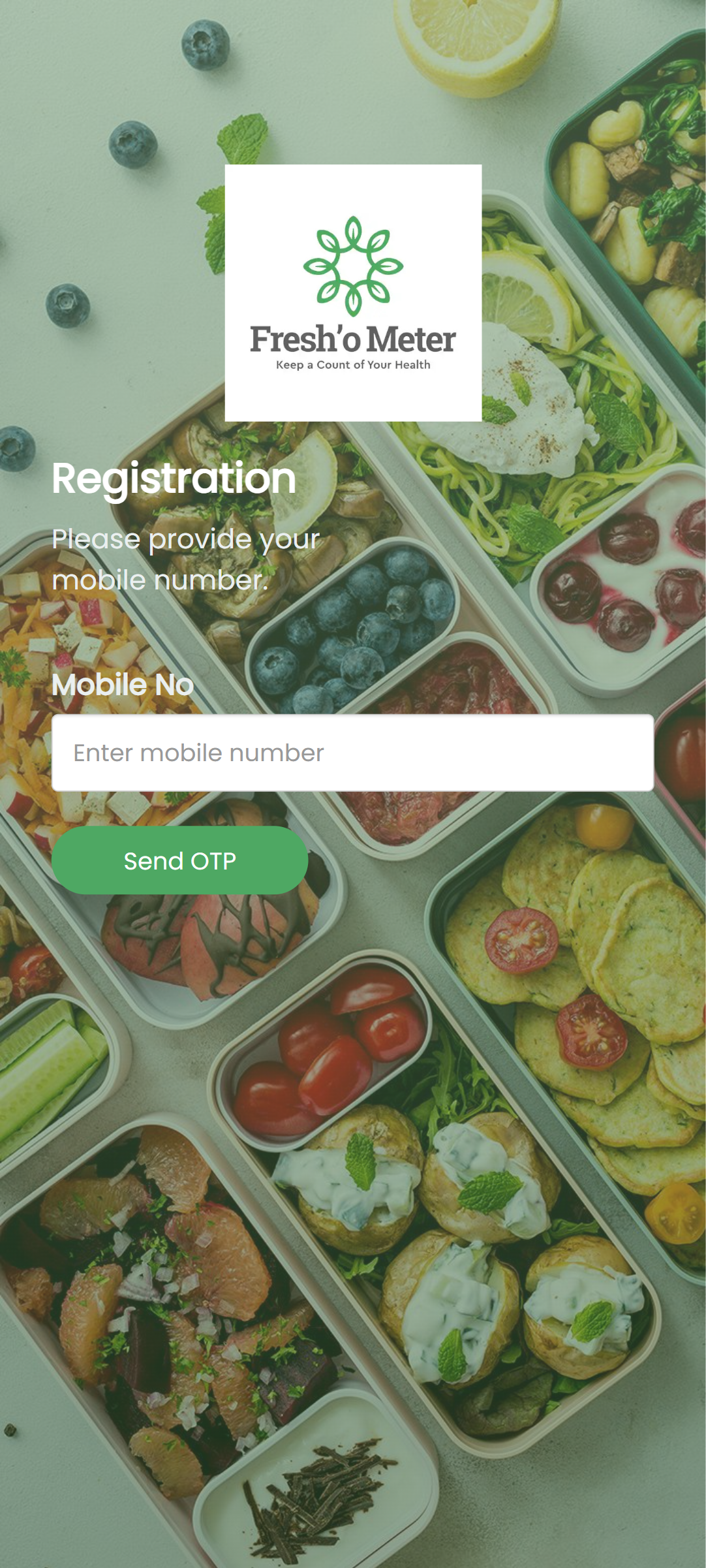 Freshometer app screen